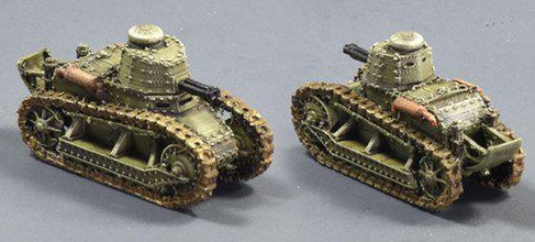 fiat 3000 m21 - wargaming3d 28mm miniature italian development famous french renault ft ww1 vintage modello 21 armed two turret-mounted machine-guns used extensively italy's colonial adventures late '20s '30s 3d print model - Mito3D