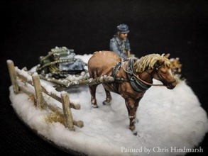 finnish horse drawn sled 28mm - wargaming3d miniature wargamming continuation war, Finland, tank crew, winter ww2 3d print model - Mito3D
