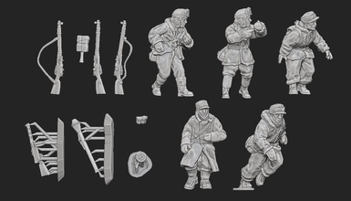 finnish infantry - opened hands changable weapons wargaming3d miniature wargamming 1939, 1940, Finland, light infantry, winter war 3d print model - Mito3D