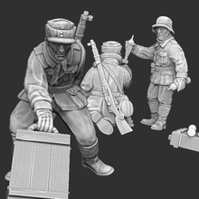 finlandés medio mortero equipo wargaming3d miniatura juego guerra 1939 1940 Finlandia Mortero invierno 3d print model - Mito3D