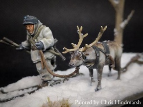 finnish reindeer sled 28mm - wargaming3d miniature wargamming continuation war, Finland, tank crew, winter ww2 3d print model - Mito3D