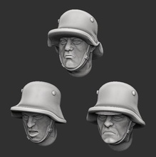 finnish soldier heads - helmeted wargaming3d miniature wargamming Finland, head, WW1, ww2 3d print model - Mito3D