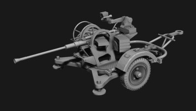 flak 38 autocannon - wargaming3d miniature wargamming autocannon, flak38, light 3d print model - Mito3D