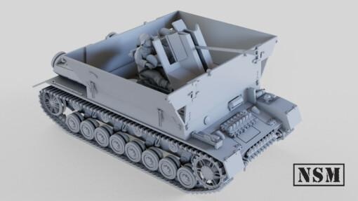 flakpanzer iv 37 cm flak 43 belwagen - wargaming3d miniature wargamming 3d print model - Mito3D