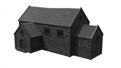 pedra saxão Igreja wargaming3d 28mm miniatura 3d print model - Mito3D