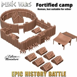 fortified camp - 15mm epic history battle wargaming3d Categories: 1:56 / 28mm, 1:72 & 1:76 20mm, 1700-1900: Horse Musket, 1861-1865: American Civil War, 3000BC-500: Ancients, DIGITAL STL FILES antiquity carthage eskice rome scenery miniature wargamming 3d print model - Mito3D