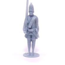 free british grenadier holding years war french indian wars - wargaming3d 28mm miniature 3d print model - Mito3D