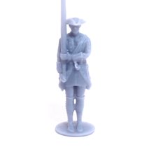 free british line infantryman holding - seven years war french indian wars wargaming3d 28mm miniature figure 18th century equipment especially suitable size corresponds usual scale can easily reduced 1 72 has already been tested 3d print model - Mito3D