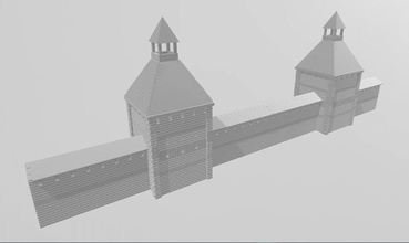free russian napoleonic city fortified walls - wargaming3d miniature wargamming 15mm, fortification, medieval, Napoleon, 3d print model - Mito3D