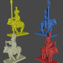 gratis muestras Europa pedazos 2 caballería napoleónico guerras wargaming3d miniatura juego guerra Etiqueta napoleónicos 3d print model - Mito3D