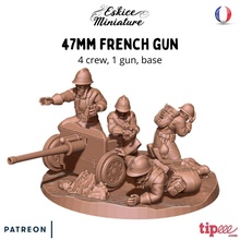 french 47mm gun - 28mm wargaming3d miniature wargamming 3d print model - Mito3D