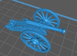 french artillery 8lb gun limber - wargaming3d 28mm miniature 3d print model - Mito3D