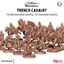 french cavalry x20 - 28mm wargaming3d miniature wargamming 3d print model - Mito3D