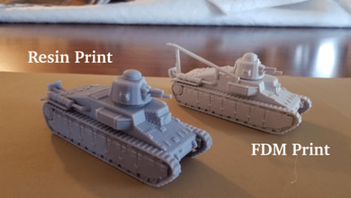 french d1 tank - 28mm wargaming3d miniature 3d print model - Mito3D