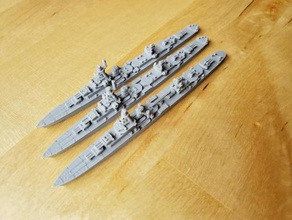 french emile bertin-class cruiser - wargaming3d 28mm miniature 1 1800th scale model certain elements not 3d print model - Mito3D