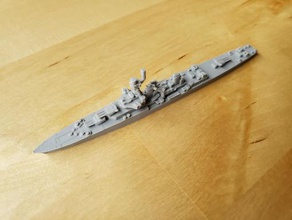 french galissonniere-class crusier - wargaming3d 28mm miniature 1 1800th scale cruiser model certain elements not 3d print model - Mito3D
