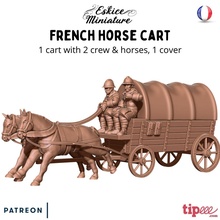 french horse cart - 28mm wargaming3d miniature wargamming 3d print model - Mito3D
