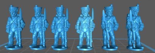 french infantry 1808 high uniform ease - wargaming3d 28mm miniature 3d print model - Mito3D