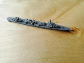 french le fantasque-class destroyer - wargaming3d 28mm miniature 1 1800th scale model certain elements not 3d print model - Mito3D