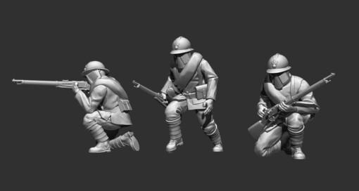 francês invadindo patrulha wargaming3d miniatura jogos guerra 3d print model - Mito3D