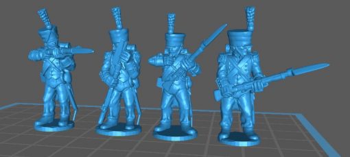 french skirmishers 1808 campaign dress - wargaming3d 28mm miniature 3D print model - Mito3D