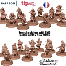 french soldiers submachine gun - 28mm wargaming3d miniature wargamming : 1:56 / 28mm, 3d print model - Mito3D