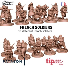 french soldiers x10 - 28mm wargaming3d miniature wargamming 3d print model - Mito3D