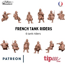 french tank riders - 28mm wargaming3d miniature wargamming 3d print model - Mito3D