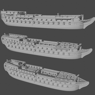 french tonnant & bucentaure-class 3rd rates 3-pack 1790-1863 blender exporter aoa-fr-2 - wargaming3d Categories: 1:1200, 1:700, 1571-1862: Age of Sail, Sail miniature wargamming 3d print model - Mito3D