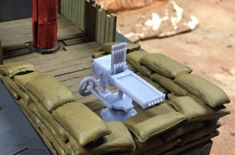 gardner gun naval mount - wargaming3d 28mm miniature 3d print model - Mito3D
