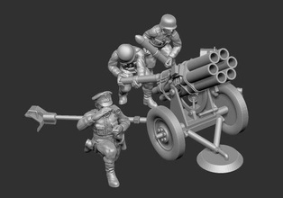 germe nebelwerfer03 équipage wargaming3d 28 mm miniature 3d print model - Mito3D