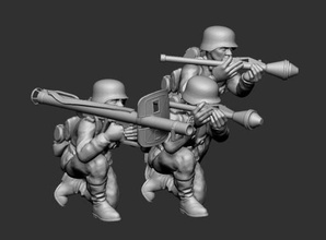 german antitank squad - wargaming3d 28mm miniature 3d print model - Mito3D