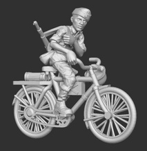 german biker 15 - wargaming3d 28mm miniature 3d print model - Mito3D