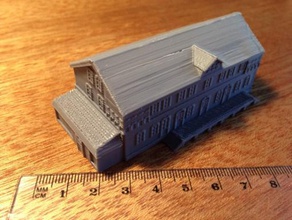 german building 5 - wargaming3d 28mm miniature 3d print model - Mito3D