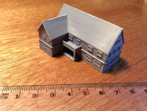 german building 6 - wargaming3d 28mm miniature 3d print model - Mito3D