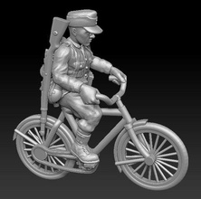 german cyclist 01 - wargaming3d 28mm miniature 3d print model - Mito3D