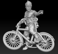 german cyclist 02 - wargaming3d 28mm miniature 3d print model - Mito3D