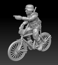 german cyclist 03 - wargaming3d 28mm miniature 3d print model - Mito3D