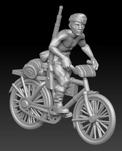 german cyclist 08 - wargaming3d 28mm miniature 3d print model - Mito3D