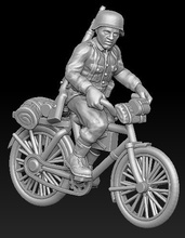german cyclist 12 - wargaming3d 28mm miniature 3d print model - Mito3D
