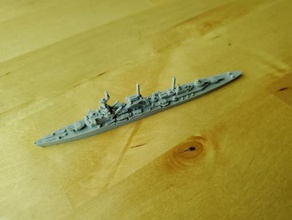 german leipzig-class cruiser - wargaming3d 28mm miniature 1 1800th scale model certain elements not 3d print model - Mito3D