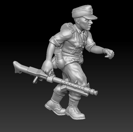 alemão mg soldado mg34 - wargaming3d 28mm em miniatura 3D print model - Mito3D