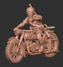 german motobiker 07 - wargaming3d 28mm miniature 3d print model - Mito3D