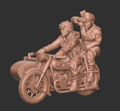 alemán motociclista 008 wargaming3d miniatura juego guerra 3d print model - Mito3D