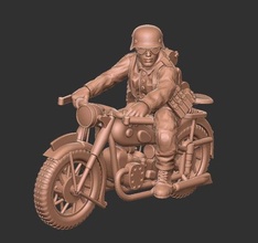 alemán motociclista 009 wargaming3d miniatura juego guerra 3d print model - Mito3D
