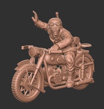 Tedesco motociclista 011 wargaming3d miniatura wargaming 3d print model - Mito3D
