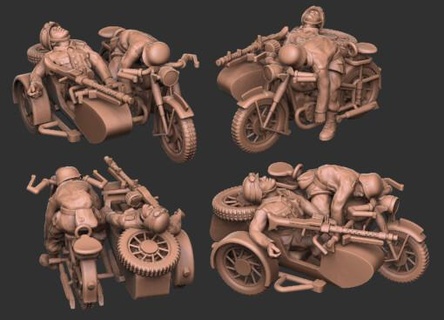 alemão motoqueiro dier01 wargaming3d miniatura jogos guerra 3d print model - Mito3D