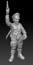 german officer flash - wargaming3d 28mm miniature 3d print model - Mito3D