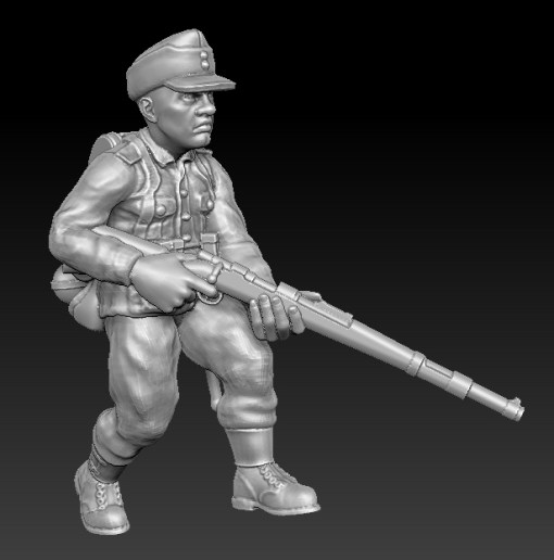 alemão rifle m98k soldado - wargaming3d 28mm em miniatura 3D print model - Mito3D