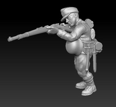 german rifle m98k soldier stay - wargaming3d 28mm miniature 3d print model - Mito3D